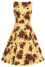 Orla Floral Swing Dress in Gelb | Hearts & Roses | Damenkleid