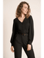 Celia Blouse Tricot Deluxe in Schwarz | Very Cherry | Damenbluse - Bright House Vintage