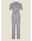 Classic Jumpsuit Breton Stripe Marino | Very Cherry | Damenjumpsuit - Bright House Vintage