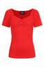 Darcie Top in Rot | Hearts & Roses | Damenshirt - Bright House Vintage