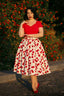 Darcie Top in Rot | Hearts & Roses | Damenshirt - Bright House Vintage