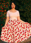 Darcie Top in Weiß | Hearts & Roses | Damenshirt - Bright House Vintage