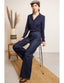 Dita Blouse Longsleeve Navy Tricot Deluxe | Very Cherry | Damenbluse - Bright House Vintage