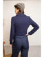 Dita Blouse Longsleeve Navy Tricot Deluxe | Very Cherry | Damenbluse - Bright House Vintage
