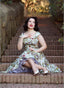 Emilia Floral Swing Dress in Grün | Hearts & Roses | Damenkleid - Bright House Vintage