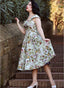 Emilia Floral Swing Dress in Grün | Hearts & Roses | Damenkleid - Bright House Vintage
