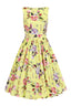 Josie Floral Swing Dress in Gelb | Hearts & Roses | Damenkleid - Bright House Vintage