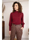 Maya Top Soft Fleece Burgundy | Very Cherry | Damenshirt - Bright House Vintage