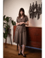Midi Kleid Safiya in Schwarz - Braun | Very Cherry | Damenkleid - Bright House Vintage
