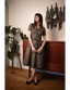 Midi Kleid Safiya in Schwarz - Braun | Very Cherry | Damenkleid - Bright House Vintage