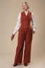 The Dapper Dame Waistcoat aus rostfarbener Baumwolle | Emmy Design | Damenweste - Bright House Vintage