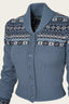 The Fair Isle Knit Jacket aus indigoblauer Wolle | Emmy Design | Damenstrickjacke - Bright House Vintage