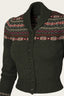 The Fair Isle Knit Jacket aus piniengrüner Wolle | Emmy Design | Damenstrickjacke - Bright House Vintage