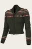 The Fair Isle Knit Jacket aus piniengrüner Wolle | Emmy Design | Damenstrickjacke - Bright House Vintage