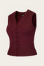 The Sassy Sweater Vest aus bordeauxfarbener Wolle | Emmy Design | Damenweste - Bright House Vintage