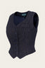 The Suit Up Waistcoat in navy mit braunen Nadelstreifen | Emmy Design | Damenweste - Bright House Vintage