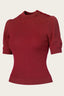 The Top Drawer Top aus granatapfelroter Wolle | Emmy Design | Damenstricktop - Bright House Vintage