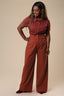 The Ziggy Hepburn Pants aus rostfarbener Baumwolle | Emmy Design | Damenhose - Bright House Vintage