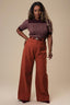 The Ziggy Hepburn Pants aus rostfarbener Baumwolle | Emmy Design | Damenhose - Bright House Vintage
