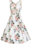 Vera Floral Swingkleid in Weiß | Hearts & Roses | Damenkleid - Bright House Vintage