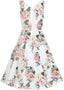 Vera Floral Swingkleid in Weiß | Hearts & Roses | Damenkleid - Bright House Vintage
