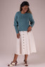 Vivid Voyager Skirt in Creme mit Fischgrät | Emmy Design | Damenrock - Bright House Vintage