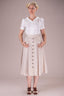 Vivid Voyager Skirt in Creme mit Fischgrät | Emmy Design | Damenrock - Bright House Vintage