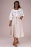 Vivid Voyager Skirt in Creme mit Fischgrät | Emmy Design | Damenrock - Bright House Vintage