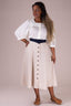 Vivid Voyager Skirt in Creme mit Fischgrät | Emmy Design | Damenrock - Bright House Vintage