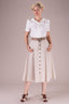 Vivid Voyager Skirt in Creme mit Fischgrät | Emmy Design | Damenrock - Bright House Vintage