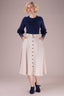 Vivid Voyager Skirt in Creme mit Fischgrät | Emmy Design | Damenrock - Bright House Vintage