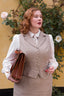 Watchmaker’s Waistcoat in Taupe mit Nadelstreifen | Emmy Design | Damenweste - Bright House Vintage