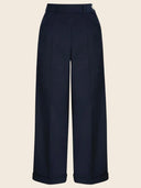 1930s and 40s Classic High Waist Wide Leg Trousers in Navy – Weekend Doll