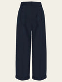 1930s and 40s Classic High Waist Wide Leg Trousers in Navy, Rückansicht