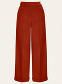 1930s and 40s Classic High Waist Wide Leg Trousers in Rost – Weekend Doll