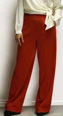 1930s and 40s Classic High Waist Wide Leg Trousers in Rost | Weekend Doll - Bright House Vintage