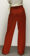 1930s and 40s Classic High Waist Wide Leg Trousers in Rost | Weekend Doll - Bright House Vintage