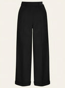 1930s and 40s Classic High Waist Wide Leg Trousers in Schwarz – Weekend Doll