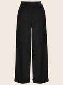 1930s and 40s Classic High Waist Wide Leg Trousers in Schwarz – Weekend Doll