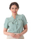 1930s Beau Blouse Duck Egg | The House of Foxy | Damenbluse - Bright House Vintage