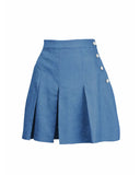 1930s Pleated Shorts - Aqua Natural Fibre - Bright House Vintage