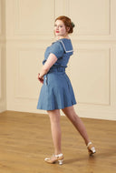 1930s Sailor Top - Aqua Natural Fibre - Bright House Vintage