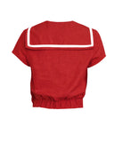 1930s Sailor Top - Red Natural Fibre - Bright House Vintage