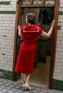 1930s Sailor Top - Red Natural Fibre - Bright House Vintage
