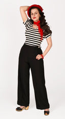 Wide Leg Trousers in Schwarz von Weekend Doll, Detail 2