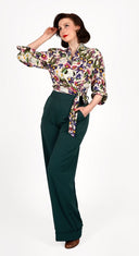 Wide Leg Trousers in Flaschengrün von Weekend Doll, Detail