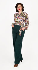 Wide Leg Trousers in Flaschengrün von Weekend Doll, Detail 2