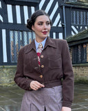1940s Americana Button Jacket Brown | The House of Foxy | Damenjacke - Bright House Vintage
