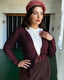 1940s Datemaker Cardigan in Aubergine | The House of Foxy | Damencardigan - Bright House Vintage