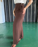 1940s Hepburn Pleated Trousers in Brown | The House of Foxy - Bright House Vintage